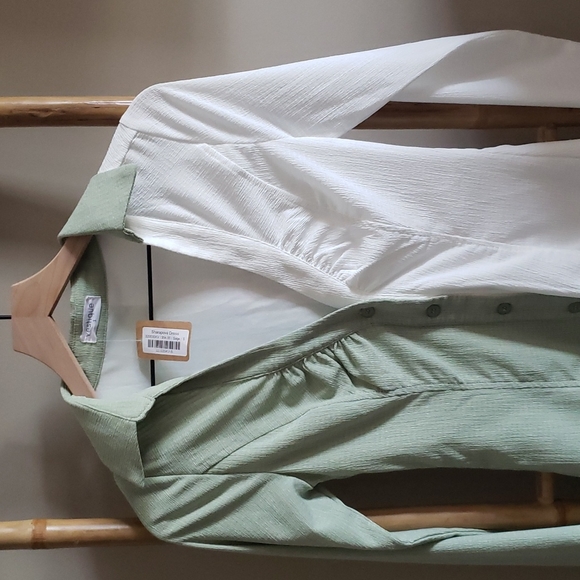 Two color button up dress - Picture 2 of 6